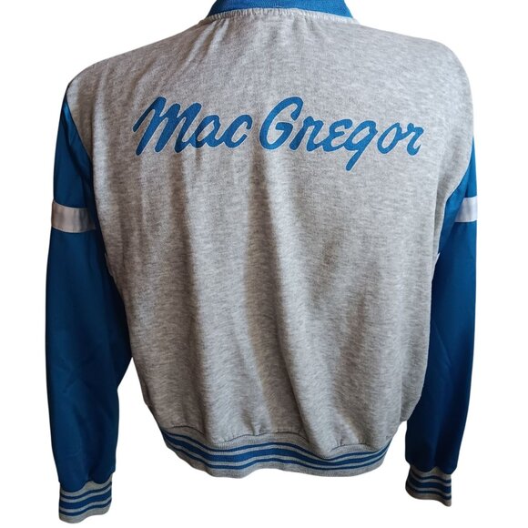 Large Vintage MacGregor Jacket Spellout Varsity 1980's Rayon blend Ringer Taiwan - Picture 1 of 7